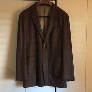 Ibiza Men's Sport Coat Jacket Blazer Brown Donegal